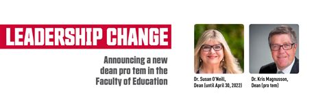 Announcing A New Dean Pro Tem In The Faculty Of Education Faculty Of