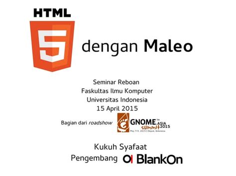 Html5 Dengan Maleo Ppt