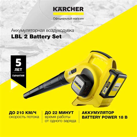 Аккумуляторная садовая воздуходувка Karcher LBL 2 Battery Set 1.445-110 ...