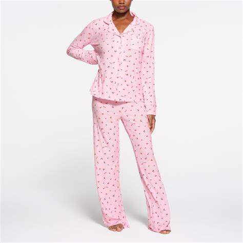 Skims Soft Lounge Sleep Set Cherry Blossom Print Cherry Print