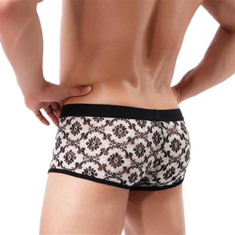 Boxer shorty en dentelle pour homme Lingerie Black A Blanc Cdiscount Prêt à Porter