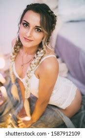 Sexy Girl Lingerie Two Pigtails On Stock Photo Shutterstock