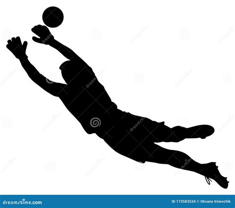 Silhouette Football Goalkeeper Vector Stock Vector Illustration Of