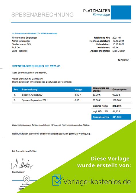 Spesenabrechnung Vorlage Als Word Excel