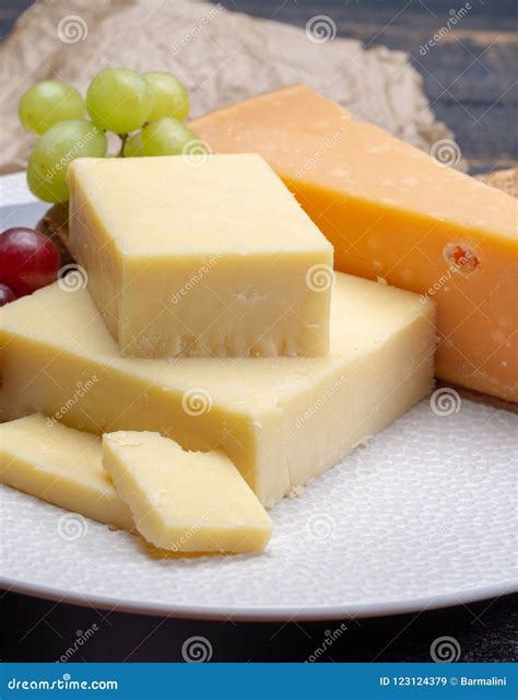 Aged English Cheddar and Old Dutch Cheese, the Most Popular Type Stock