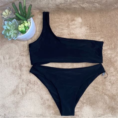 Zaful Swim Nwt One Shoulder Bikini Set Poshmark