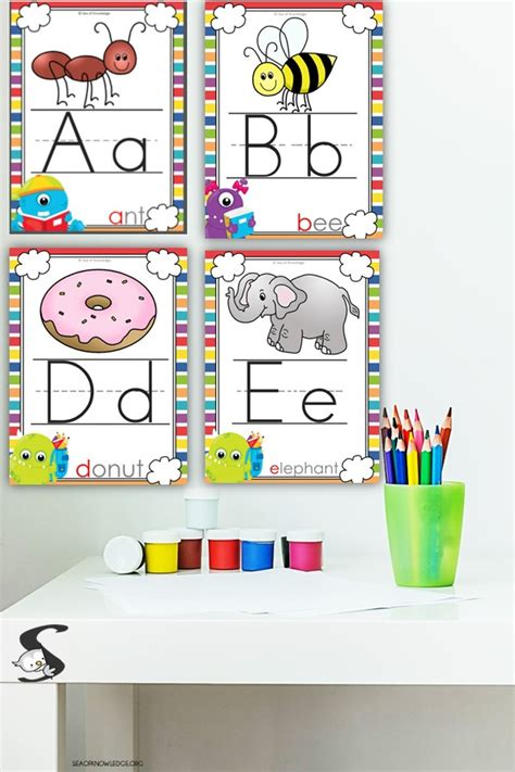 Full Set of Alphabet Posters for Classroom FREE Alphabet Wall Cards ...