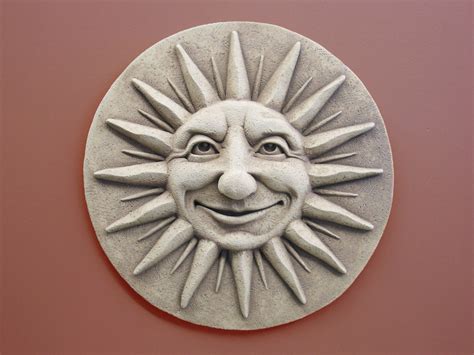 sun wall art sun stone plaque sun face garden sculpture sunroom wall