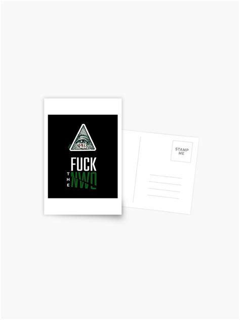 Fuck The NWO Fuck The New World Order Illuminati Eye Fingers Postcard For Sale By