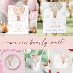 Teddy Bear Hot Air Balloon Blue Boy Baby Shower Invitation Zazzle