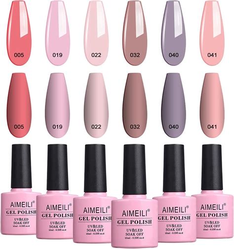 AIMEILI Soak Off UV LED Nude Pastel Vernis à Ongles Gel Semi Permanent Lot Color Mix Multi