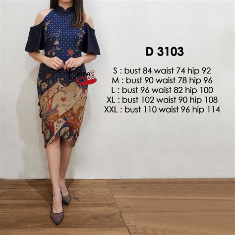 Jual Dress Batik Wanita Modern D 3103 Dress Batik Wanita Keren