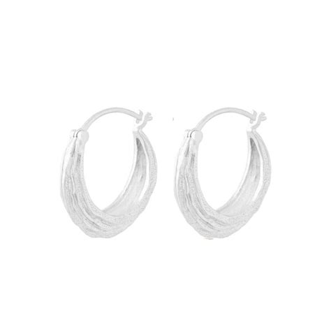 Silver Coastline Hoop Earrings Silverado Jewellery