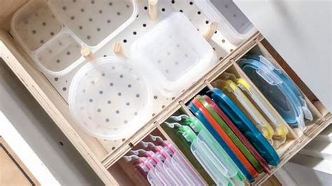 Kitchen Drawer Organizer For Plastic Containers And Lids Kitchen