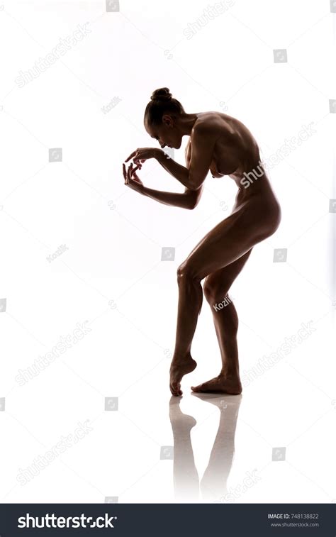 Naked Woman Posing Against White Background Stock Photo 748138822 Shutterstock