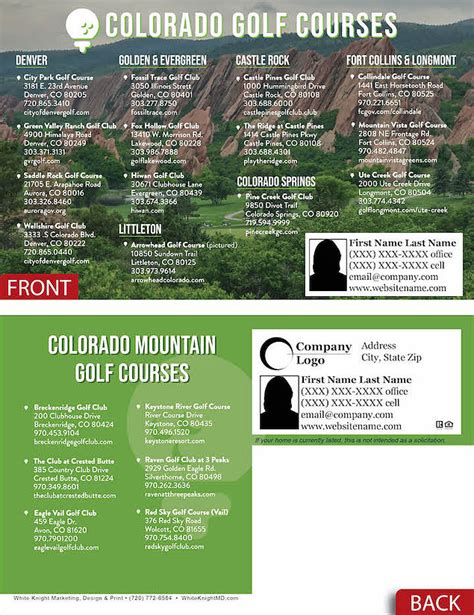 Colorado Golf Courses - White Knight Marketing, Design & Print