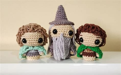 Kit Mini Gandalf Sam E Frodo Senhor Dos An Is Amigurumi Elo