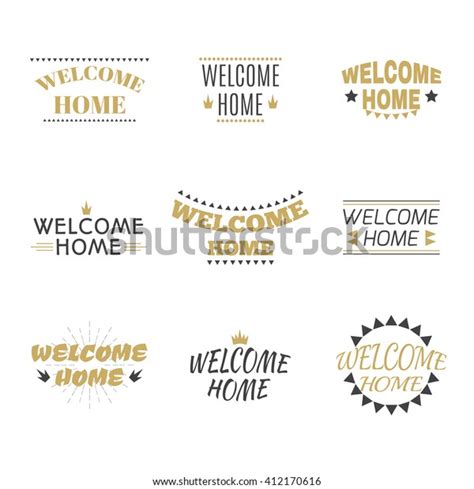 Welcome Home Collection Set Of Labels Emblems Stickers Or Badges