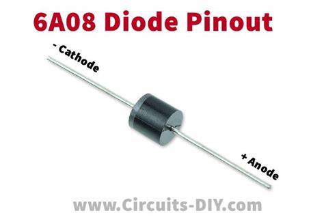 Here you will find 6A08 800V 6A Power Diode with Pin Name, Pin Number ...