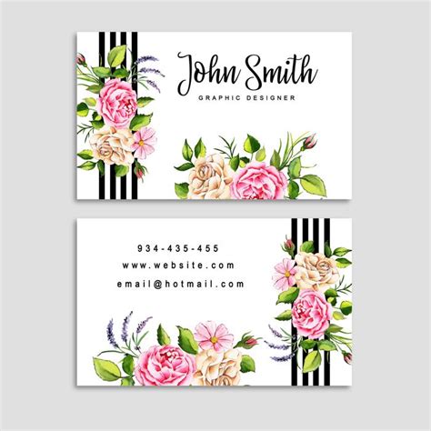 Floral Visiting Card Vector Art, Icons, and Graphics for Free Download