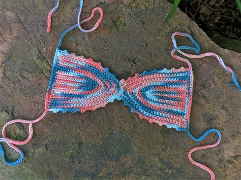 Bralette Crochet Bikini Top Crochet Bra Festival Top Multicolor