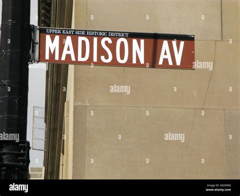 Madison Avenue Street Sign Stock Photos And Madison Avenue Street Sign