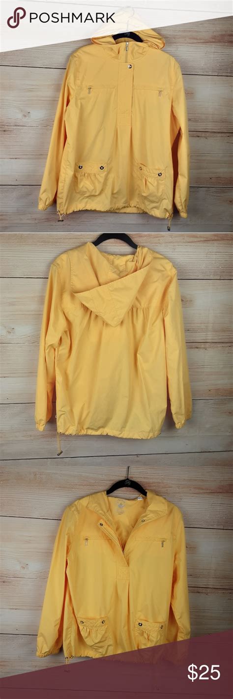 ZENERGY BY CHICO S Yellow Pullover Windbreaker Pullover Windbreaker