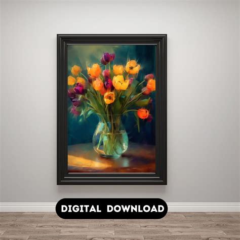 Tulips Flower Painting Print Art Print Botanical Wall Art - Etsy