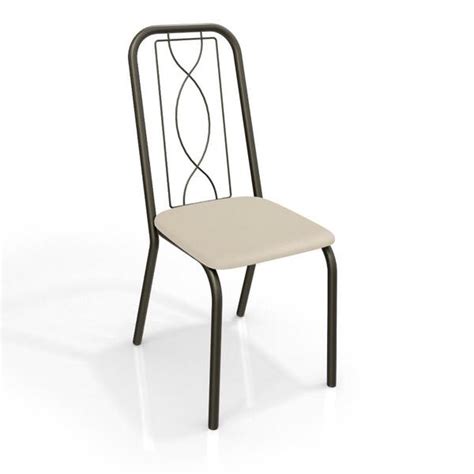 Cadeira Viena Kappesberg Sala De Jantar Cozinha Escritório Metal Bronze Forro Nude Un Leroy