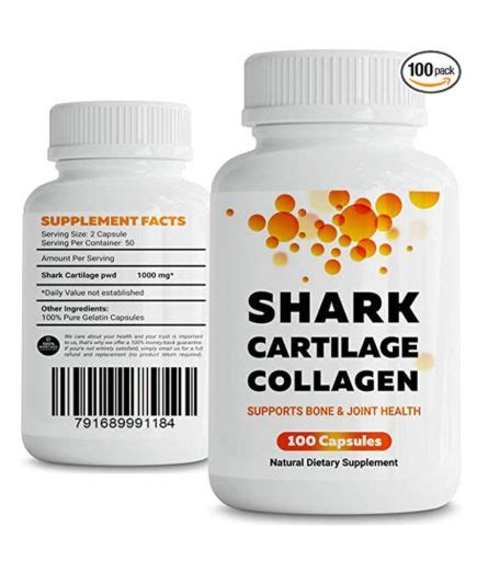Shark Cartilage Collagen Supplement 100 Capsules (For Joint Health ...