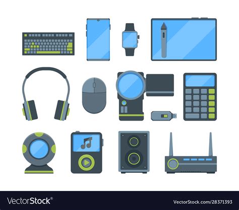 Different Modern Electronic Gadgets Flat Vector Image