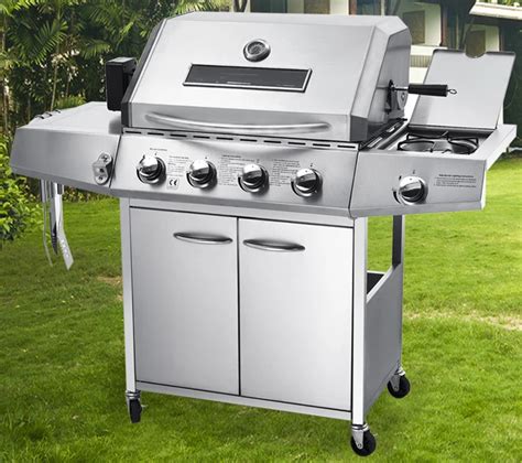 high quality four burners+sider burner gas BBQ grill, gas stove,gas ...