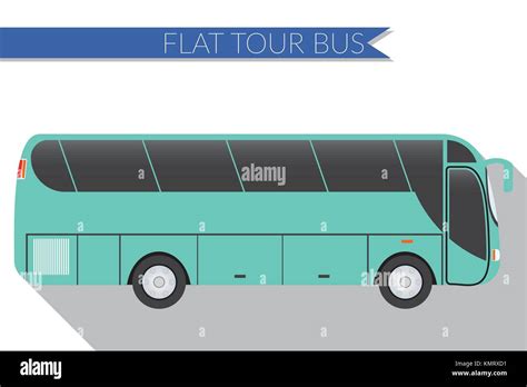 Flat Design Vector Illustration City Transportation Bus Intercity