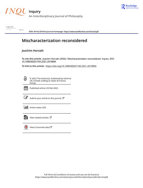 (PDF) Mischaracterization reconsidered
