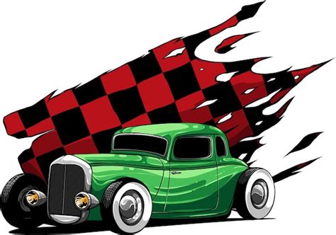 Premium Vector Draw Of Hot Rod Car Vector Illustration