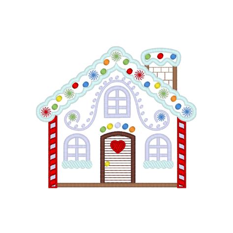 Christmas Gingerbread House Applique Machine Embroidery Etsy UK