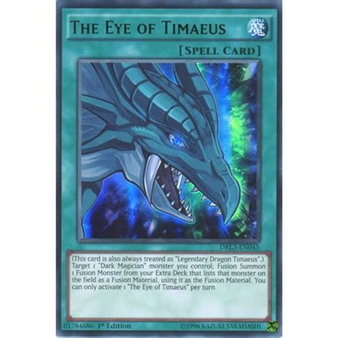 Yugioh Drl3 En045 1st Ed The Eye Of Timaeus Ultra Rare Card Yu Gi