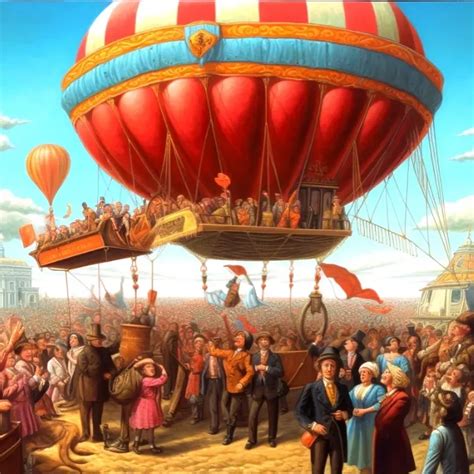 The Montgolfier Brothers First Public Hot Air Balloon Flight