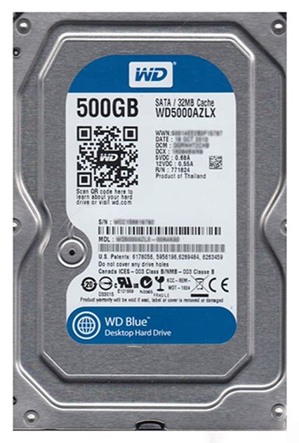 Жесткий диск Western Digital Blue 500GB 7200rpm 32MB WD5000AZLX 3.5 ...