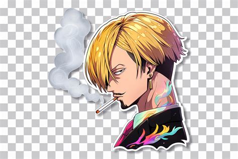 Free Sanji Smoking One Piece Sticker Png Stickers Download