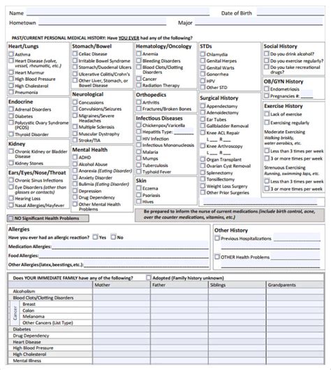 Free 7 Medical History Forms In Pdf Ms Word