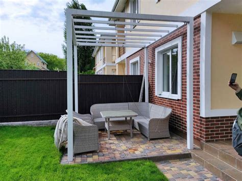 Пергола MEDITERRANEAN из металла с раскладным тентом из ткани Oxford ...