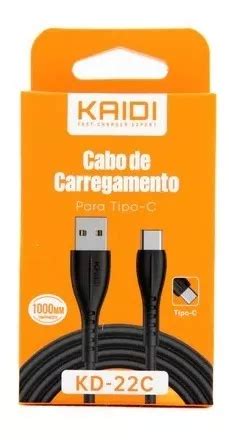 Cabo De Carga E Dados Rápido Usb Tipo Type C 1 Metro Kaidi R 18 em