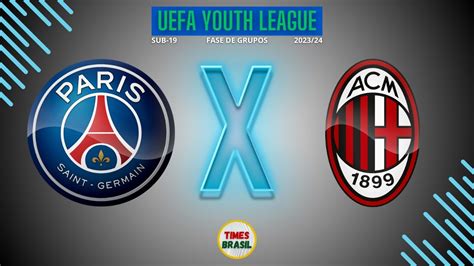 Psg X Milan Ao Vivo Uefa Youth League Youtube