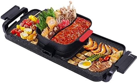Amazon De Elektrischer Hot Pot Grill In W W Koreanisch Bbq Hotpot Topf Doppelte