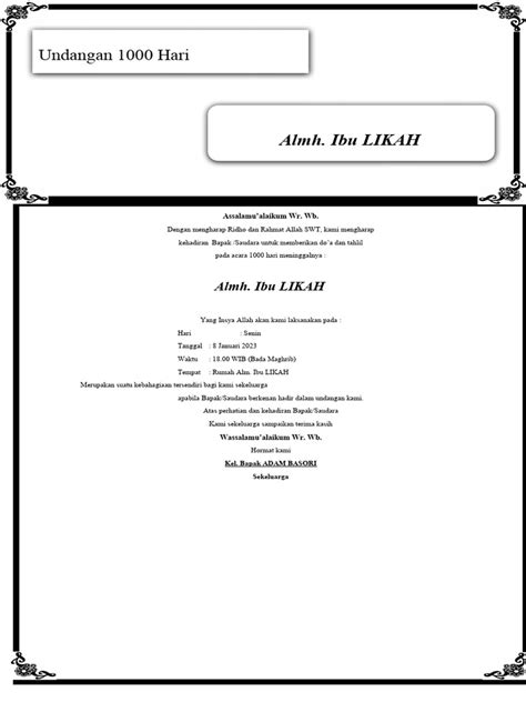Undangan 1000 Hari Pdf