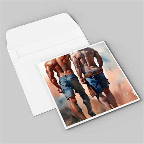 Digital Gay Art Ai Generated Men Couple Male Nude Poster Etsy