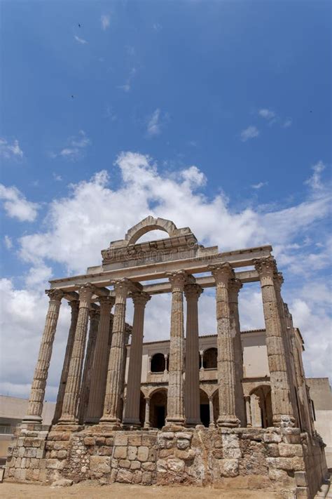 Roman Temple Of Diana In The City Of Merida Spain Stock Image Image