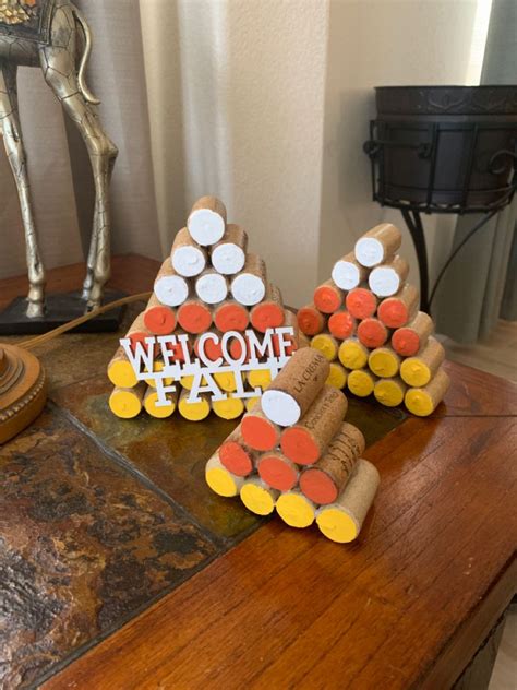 Cork Candy Corn In 2024 Wine Cork Crafts Christmas Wine Cork Diy