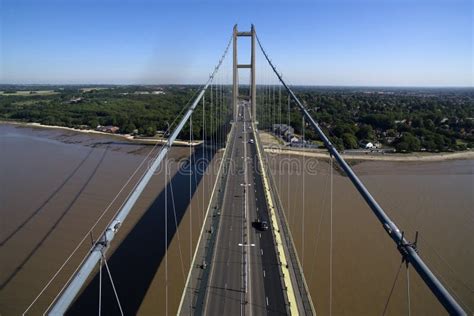 Aerial View of Humber Bridge Spanning the Humber Estuary Stock Photo ...